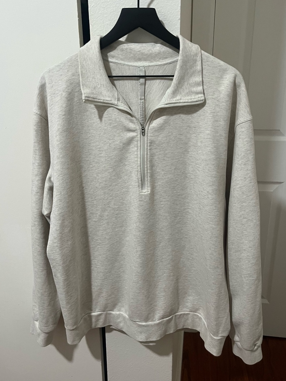lululemon athletica Men's Light Cream Quarter-Zip Fleece Pullover